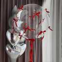Burgundy Bow Balloons Red and White Balloons with Bows Party Decorations Wine Red Bow Balloons BoBo Balloons Coquette Bow Party Women Birthday Decor Bridal Shower Bridal Engagement Party Decorations