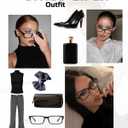 SODQW Women Rectangle Office-Siren Glasses Non Prescription Fashion Eyewear Y2K Fake Cosplay Glasses Designer Frame (A01- Black)