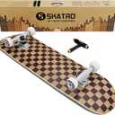 Skatro - Pro Skateboard 31 Complete Skateboard. Skate Board Ages: Adults, Boys, Girls, Beginners, and Kids (Checkered)