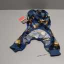 KYEESE Dog Pajamas Velvet Doggie Jammies Lightweight Pjs Comfy Pet Clothes Plaid Dog Pajamas for Small Dogs Boy Girl Stretchy Onesie Soft Coat, Check Big (Blue), XL