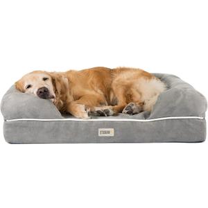 Friends Forever X-Large Dog Bed, Orthopedic Dog Sofa Memory Foam Mattress, Calming Dog Couch Bed, Wall Rim Pillow, Water Resistant Liner, Washable Cover, Non-Slip Bottom, Chester, X-Large Grey (44.0"L x 34.0"W x 10.0"Th, Chester Grey)