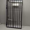 Metal Freestanding Dog Gates with Door for Outdoor Indoor,40'' Extra Wide 36'' Tall Free Standing Dog Gate for Doorways,Large Openings,Deck,Yard,Porch,Foldable Safety Pet Fence(Black,2 Panels)