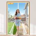 Yotache White Hanging Magnetic Screen Door Fit Doors 48" x 80", Screen Size 50" x 81" Door Screen Magnet for Entry Front Sliding Door