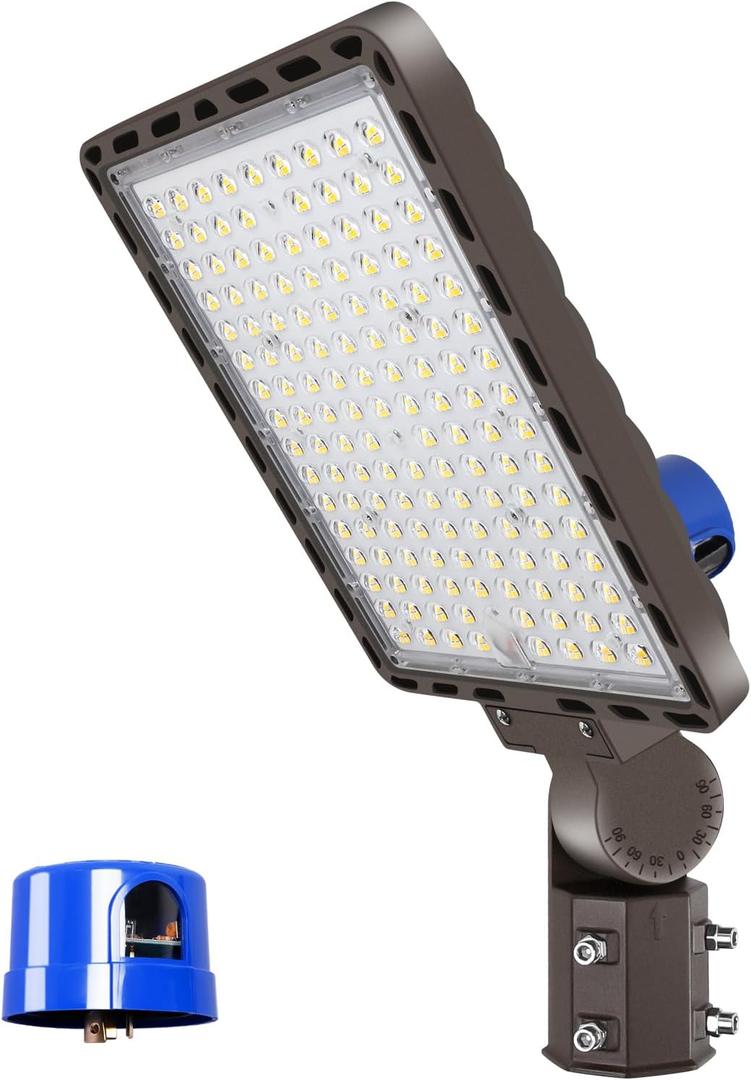 ledmo 350W LED Parking Lot Light Dusk to Dawn Outdoor LED Pole Light 52500LM with Slip Fitter Super Bright IP65 Waterproof Street Barn Security Commercial Lighting for Area,Farm,Yard,Warehouse