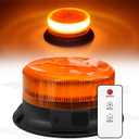 AnTom Remote Control Wireless Strobe Lights, Waterproof Rechargeable LED Battery Powered Beacon Light with Strong Magnetic Base, Vehicle Emergency Flashing Warning, Amber