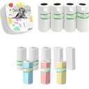 Mini Sticker Printer Bundle – Portable Inkless Bluetooth Thermal Printer with BPA-Free Color Sticker Paper Rolls – for Labels, Notes, Journals, DIY, Students, Home & Office Use