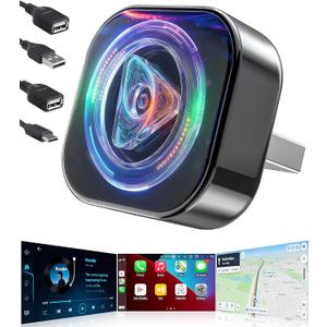 TICARVE Wireless CarPlay Adapter for iPhone Android Auto-Carplay Wireless Adapter Car Play Dongle-Convert Wired to Wireless | Plug & Play | Zero Latency | iOS 10+ Android 11+ (Dazzling Blue)