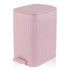rejomiik Small Bathroom Trash Can with Lid Slim Soft Close Garbage Can Step Wastebasket Container Trash Bin for Office Bedroom Kitchen Living Room 1.9 Gallon Pink