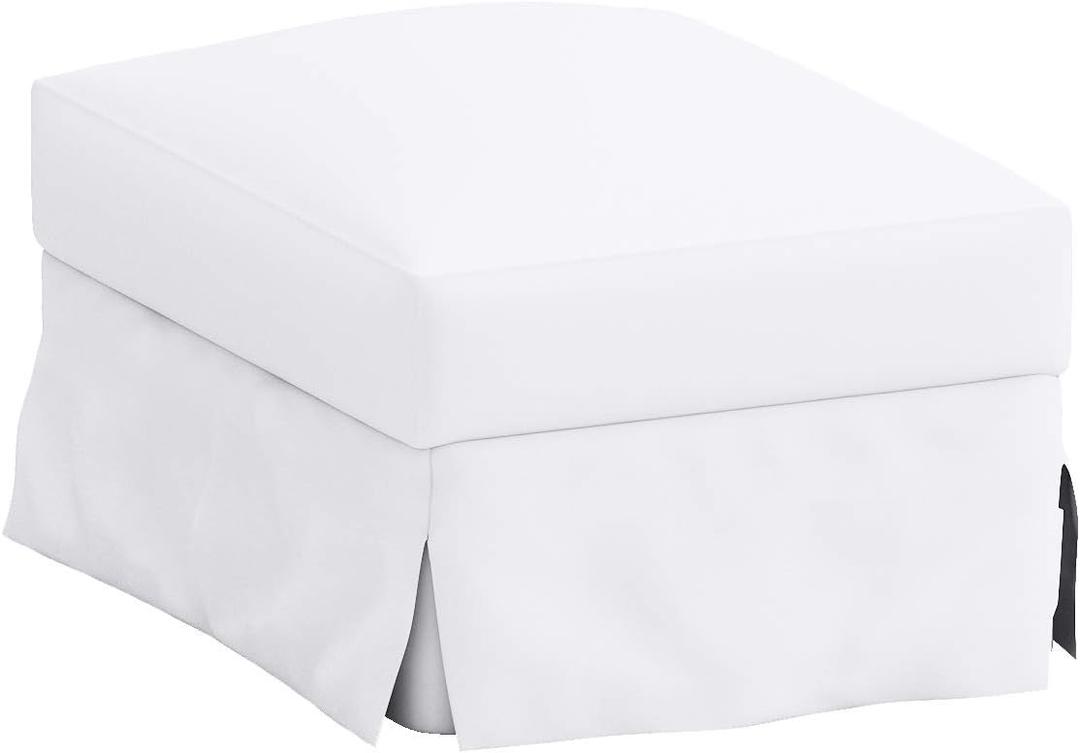 Heavy Cotton Farlov Ottoman Replacement Cover Made for IKEA Farlove Sofa Footstool Slipcover Only. (Cotton Pure White)