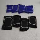 Sosation 2 Set Volleyball Elbow Pads and Knee Arm Sleeves with Protection Pad Volleyball Essentials Accessories with High Protection for Youth Teen Training Hitting Passing(Black Blue)