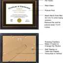 2 x Diploma Frames 8.5x11 with Mat or 11x14 without Mat,Set of 2 Certificate Document Frame with Real Glass,Black Gold & Burgundy Molding(Black/Gold Double Mat)