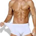 Arjen Kroos Men's Sexy Silky Trunks Underwear Boxer Briefs 1 Pack (Large, A2-white-ak7010)