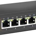 2.5G Unmanaged Ethernet Switch with 4 x 2.5G Base-T Ports and 2 x 10G SFP Uplink Port, Compatible with 100/1000/2500Mbps, Fanlesss Design, Plug & Play, Metal 2.5Gb Network Switch