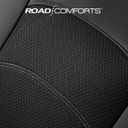Road Comforts Car Seat Covers, Leather Seat Covers with Piping, Air-Cool Mesh Designed, Airbag Compatible Automotive Front Seat Covers for Most Car, Truck, Van, SUV - Black with Black Piping