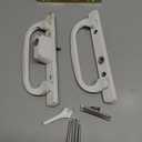 Sliding Patio Door Handle Set with Mortise Lock, Zinc Diecast, Offset Thumbturn, Fits 1-5/8" to 1-3/4" Door Thick, 3-15/16" Hole Spacing, Non-Handed, White