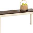Signature Design by Ashley Whitesburg Cottage Rectangular Dining Bench, Brown & Antique White, 42"W x 14"D 18"H