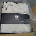 Vince Camuto Soft Faux Rabbit Fur Ivory 60x70 Throw in Gift Box
