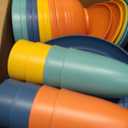 Wheat Straw Dinnerware Sets, Plates and Bowls Sets Unbreakable & Microwave Safe - 32 Piece Service for 8 Dinner Plate Dessert Plate Cereal Bowl Cup for Kitchen & Outdoor - Multi