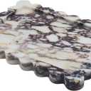Genuine Calacatta Viola Scalloped Marble Tray, Real Natural Marble Stone Tray, Luxury Decorative Trays for Bathroom, Dresser, Vanity, Kitchen, Home Decor, 10.6" x 8", Calacatta Viola Purple