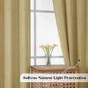 Chyhomenyc Curtains 54 Inch Length for Living Room - Light Filtering Faux Linen Textured Window Curtains, Soft Airy Rod Pocket Window Treatment Drapes for Bedroom, 42Wx54L, 2PCS, Camel