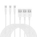 [ MFi Certified ] 5Pack 6ft iPhone Charger Cable, Long Lightning Cable 6 Foot, High Fast 6 Feet iPhone Charging Cable Cord Connector for iPhone 12 Mini 12 Pro Max 11 Pro MAX XS Xr X 6 AirPods (white)