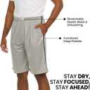 Essential Elements Men’s Athletic Shorts 4 Pack – Quick-Dry Moisture Wicking Basketball, Gym & Workout Shorts with Pockets
 (XXXL)