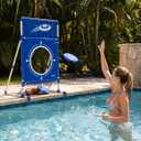 A11N SPORTS Poolside Target Game Set - 2-in-1 Outdoor Swimming Pool Toss Toy with Flying Discs & Foam Footballs, Backyard Water Party Games for Kids & Adults, Summer Fun Activities