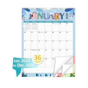 GuassLee Extra Large Wall Calendar 2026-2028, 36-Month Vertical Wall Calendar 2026, Jan. 2026 to Dec. 2028, 17" X 22" Paper Hanging Planner with Thick Paper Spiral Bound for Office Home Organizing