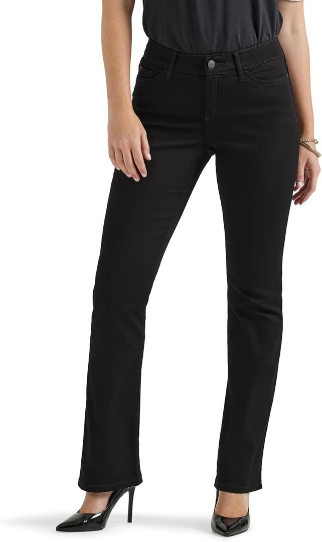 Lee Women's Ultra Lux Comfort with Flex Motion Bootcut Jean Black 14 Short
