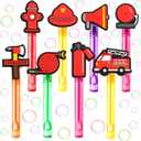 Firefighter Party Favors for Kids – 24PCS Rescue-Themed Bubble Wands, Great for Birthday Supplies, Pinata Fillers, Goodie Bags & Classroom Rewards