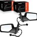 A-Premium Pair (2) Driver and Passenger Side Power Door Mirror - Compatible with Chevy Tahoe, Suburban & GMC Yukon, Yukon XL 2015-2020 - Heated Manual Folding Black w/Drive Side Blind Spot Glass