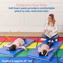 ECR4Kids Everyday Folding Rest Time Mat, 3-Section, 2in, Sleeping Pad, Blue/Grey