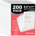 200 Pack Sheet Protectors 8.5 x 11 inch Clear Page Protectors for 3 Ring Binder, Plastic Sleeves for Papers, Document