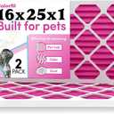 16x25x1 Air Filter by Colorfil | Color Changing Filters for Cat and Dog Odor | MERV 8 Furnace AC Filter for Pet Hair and Dust | 15.5"x24.5"x0.75" Exact Size | Pack of 2 (16" x 25" x 1")