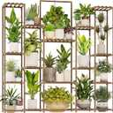 Bamworld Plant Shelf Indoor Hanging Plant Stand Outdoor Large Plant Shelves Tall Flower Holder wooden plant stand for Multiple Plants Plant Rack for Living Room Balcony Decor Garden Clearance Deals 17 Pots Plant Table