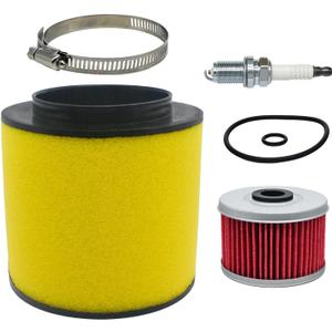 17254-HN1-000 Foreman 500 Air & Oil Filter Replacement for Honda Rubicon 500 TRX500F TRX500FA TRX500FM Rancher 420 TRX420 2014-2016 Rincon 650 TRX650FA Sportrax 400 with Spark Plug