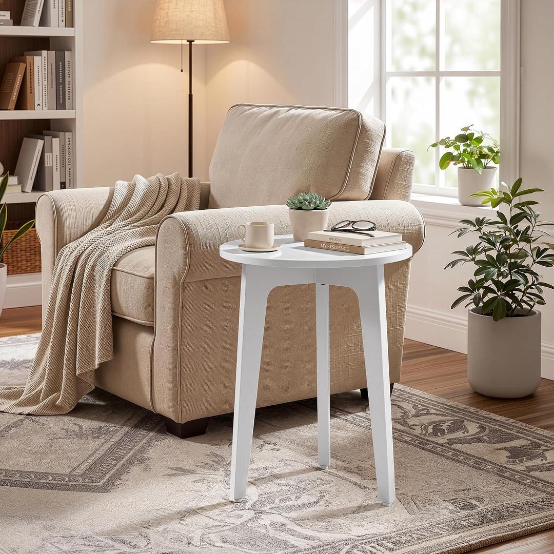 VASAGLE Side Table, 1-Tier Small Round End Table, Nightstand, 15.7"D x 15.7"W x 20"H