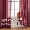 Pinch Pleated Sheer Curtains 63 Inches Long 2 Panels Set Light Filtering Semi Voile Sheer Privacy Drapes with Pinch Pleated Design for Kids'Bedroom, bathroom window(Winery, 42 W x 63 L, 2 Panels)