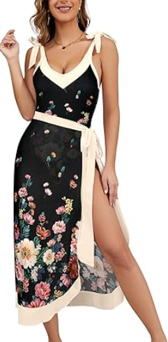 SHEKINI One Piece Swimsuit Women with Skirt Swimsuit with Cover Up Set Women Bathing Suits One Piece, Size S, Daisy 