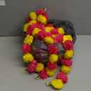5 PC - 4.5 feet Marigold Garland Halloween Diwali Pooja Indian/American Wedding Party Mantle Decoration Faux Artificial Floral String Christmas Fall Festival Spring Bush Floral Decor - Yellow Magenta