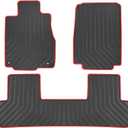 Car Floor Mat for Honda CR-V CRV 4th Generation 2012 2013 2014 2015 2016 Custom Fit Black and Red Rubber Auto Floor Liners Mat All Weather Protection Heavy Duty Odorless