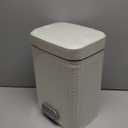 rejomiik Small Bathroom Trash Can with Lid 2.1 Gallon Soft Close Step Slim Garbage Can Waste Bin for Office, Bedroom, Kitchen, Cream