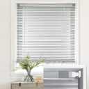 LazBlinds No Tools-No Drill 1" Aluminum Mini Blinds, Cordless Blinds for Indoor Windows, Light Filtering Horizontal Blinds and Shades for Window Size 48'' W x 48'' H, Silver Grey (No Drill-silver Grey)