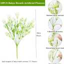 Babys Breath Artificial Flowers, 10 Pcs Fake White Babys Breath Flowers Artificial Bulk, Real Touch Faux Flowers Gypsophila Bouquet for Wedding Floral Arrangement Party Home Decoration