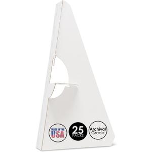 Lineco 25 Pack Cardboard Easel Backs 9 Inch, Self Stick Easel Stand Display Signs, Canvas, Photographs, Brochures, Posters, Artwork and Crafts, White