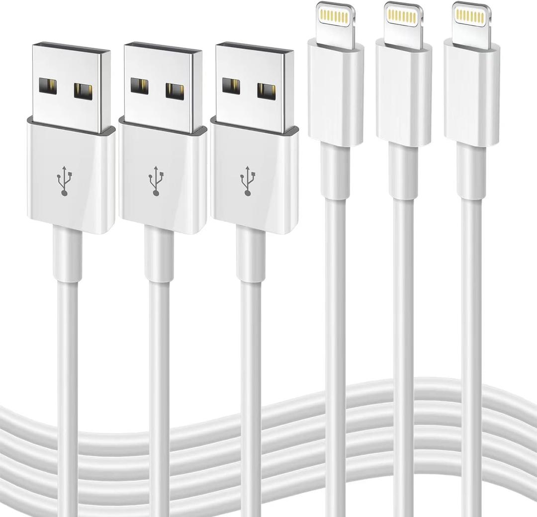 iPhone Fast Charging Cable [Apple MFi Certified] 3-Pack 3FT USB-A to Lightning Cable iPhone Charger Cord Compatible with iPhone 14 13 12 11 Pro Max XR XS X 8 7 6 Plus SE iPad and More 3FT
