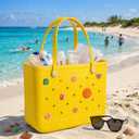 Large Sandproof Waterproof Beach Tote for Women, Travel Gym Pool Bag + Waterproof Pouch, Easy-Clean, Holds Towels Clothes