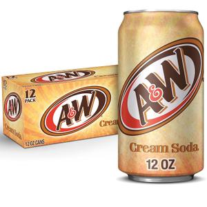 A&W Cream Soda, 12 fl oz cans, 12 pack (BBD 02/10/27)