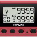 Digital Interval Timer, Stopwatch with Backlight, USB-C Rechargeable Clock, Red