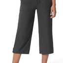 Women's Capri Pants Wide Leg Quick Dry Hiking Capris Water Resistant UPF50 Lightweight Loose Travel (Gray, L)